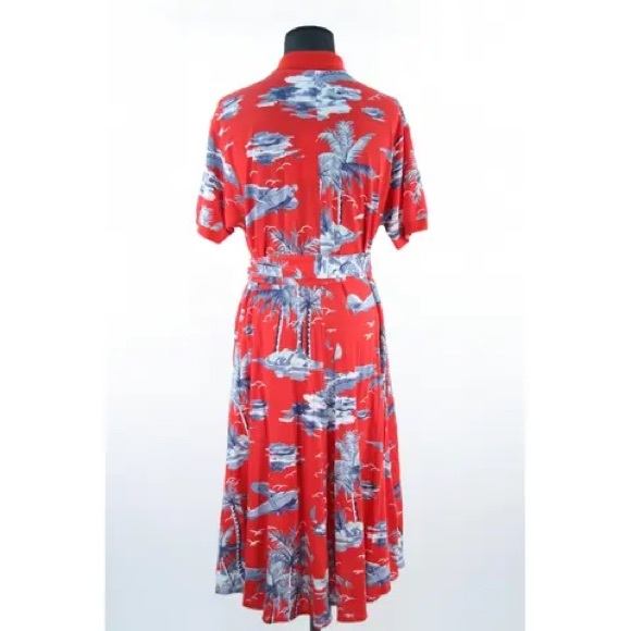 LACOSTE LOVELY RED BELTED POCKET COTTON DRESS SIZE 36 USED LIKE NEW CONDITION - Picture 9 of 11